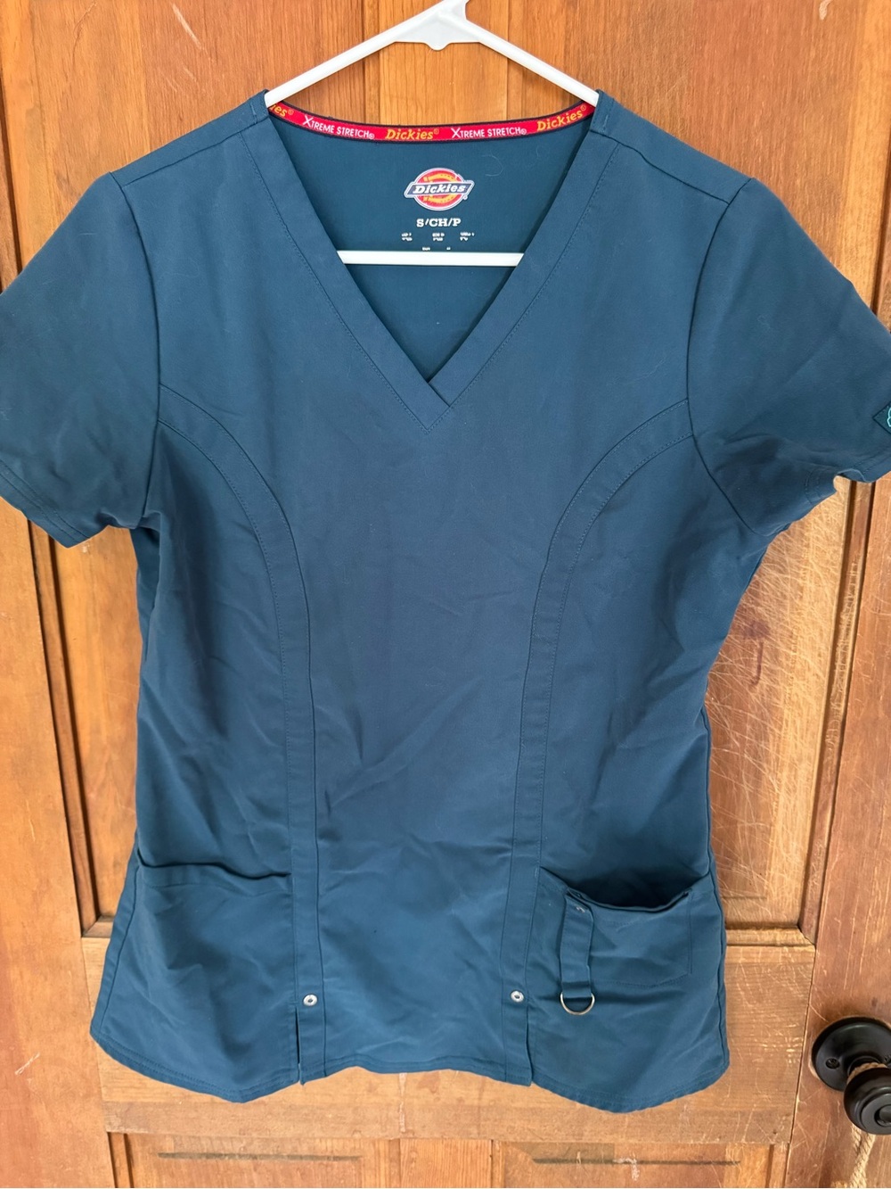 Dickies Women's V-Neck Scrub Top in Teal size Small